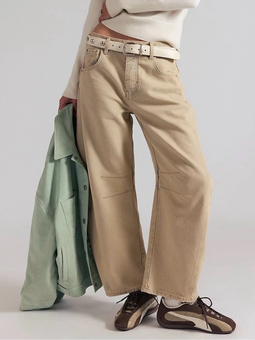 Free People- We The Free Good Luck Barrel Jeans Pants - 26 Short Fit - Picture 1 of 4